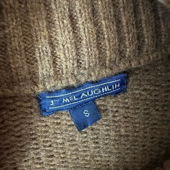 Vintage J McLaughlin cable knit long Cardigan Brown size S - Picture 3 of 10